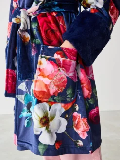 Marineblauw met bloemenprint - Baker By Ted Baker kamerjas