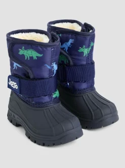 Marineblauw met dinosaurus - JoJo Maman Bébé - Behaaglijke sneeuwlaarzen