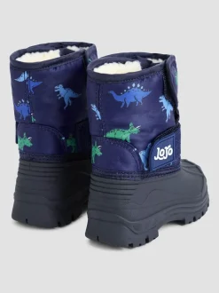 Marineblauw met dinosaurus - JoJo Maman Bébé - Behaaglijke sneeuwlaarzen