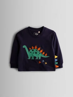 Marineblauw met dinosaurus - JoJo Maman Bébé Cosy Jersey Pyjamas