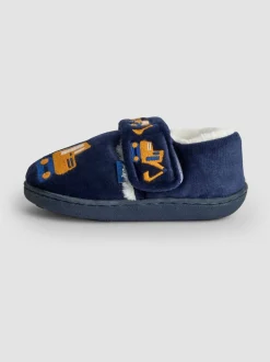 Marineblauw met graafmachine - JoJo Maman Bébé Slipper Shoe