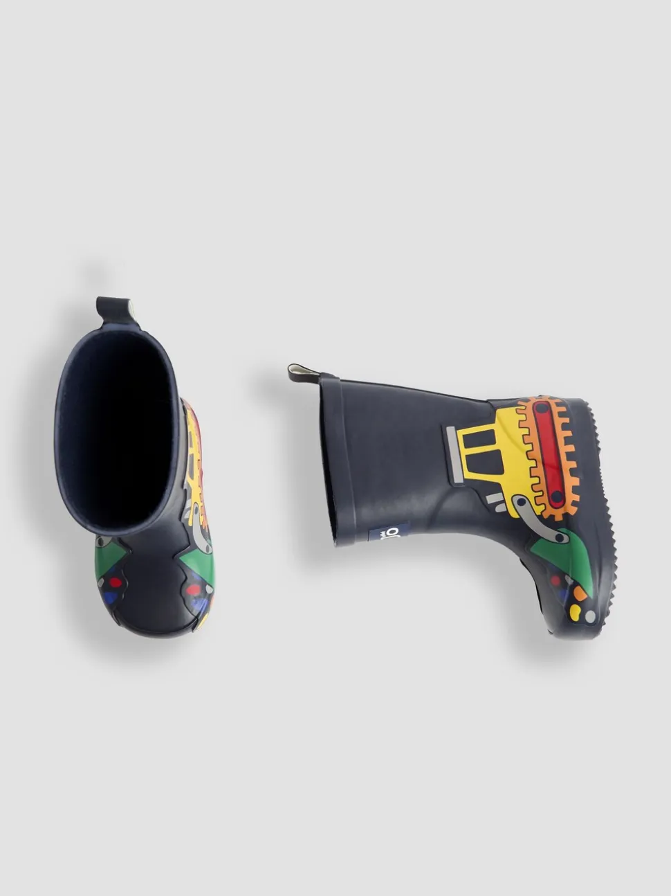Marineblauw met graafmachine - JoJo Maman Bébé Plain Wellies