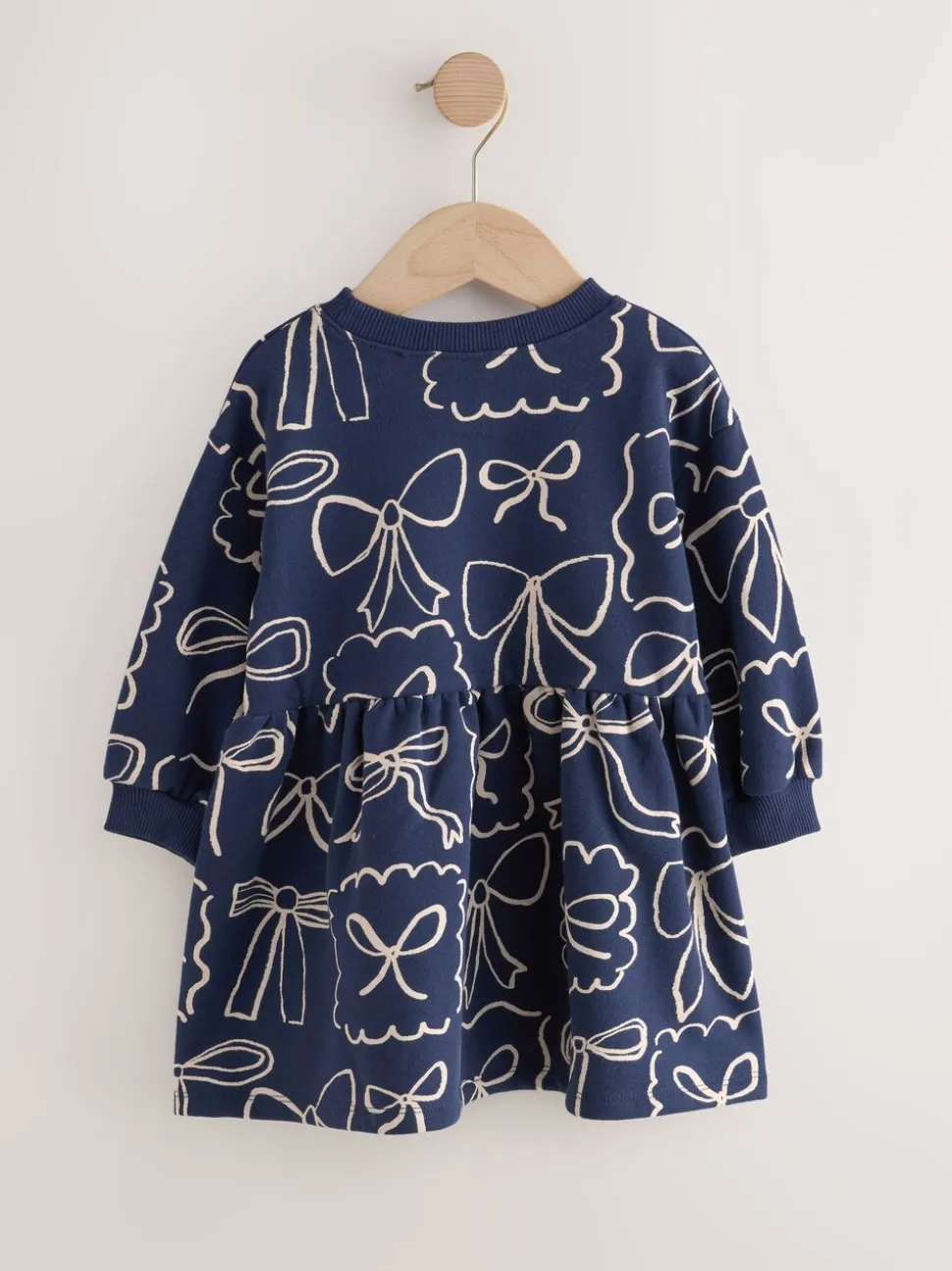 Marineblauw met strikjes - Sweaterjurk (3 mnd-7 jr)