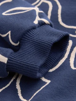 Marineblauw met strikjes - Sweaterjurk (3 mnd-7 jr)