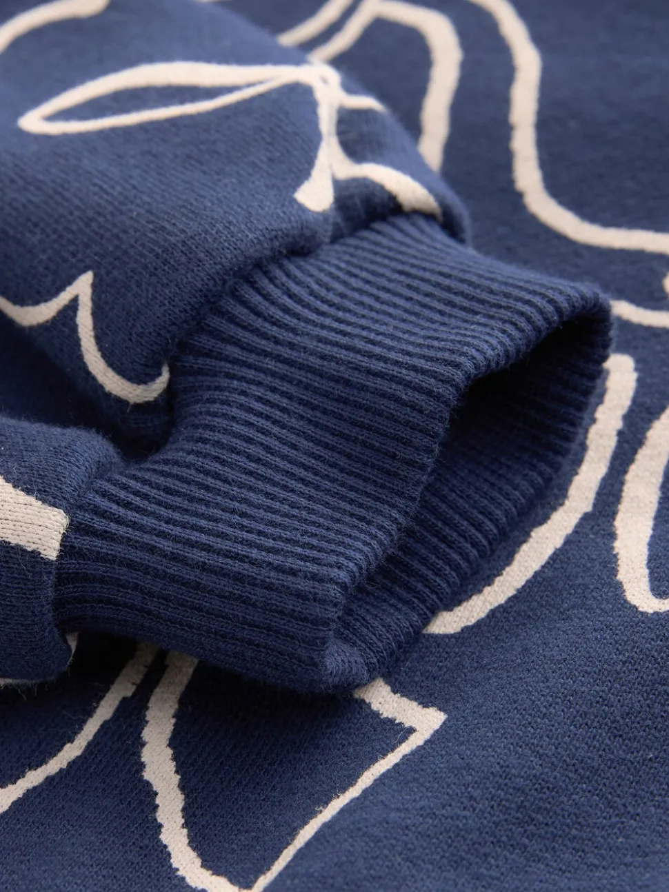 Marineblauw met strikjes - Sweaterjurk (3 mnd-7 jr)