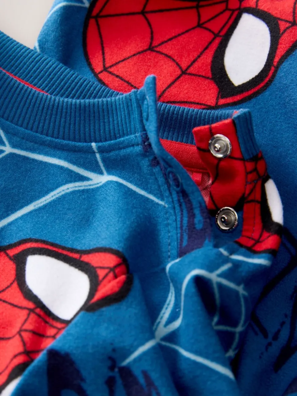 Marineblauw Spider-Man - Enkele behaaglijke fleece pyjama met licentie (12mnd -10jr)