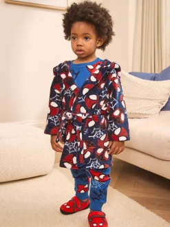 Marineblauw Spider-Man - Fleece-licentie badjas (12mnd -10jr)