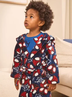 Marineblauw Spider-Man - Fleece-licentie badjas (12mnd -10jr)