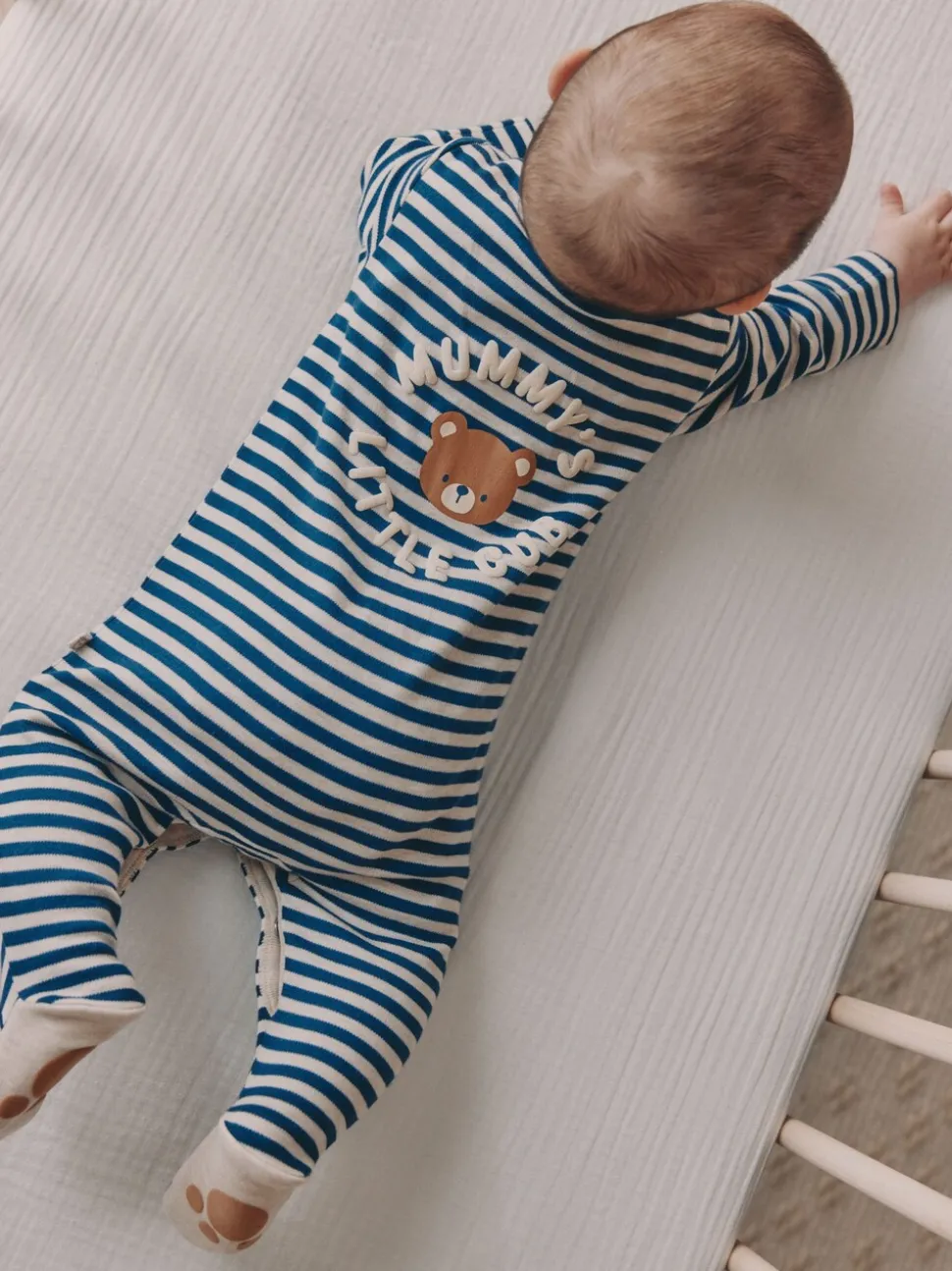 Marineblauw streep Mummys Little Cub - Baby Family-pyjama (0-2jr)