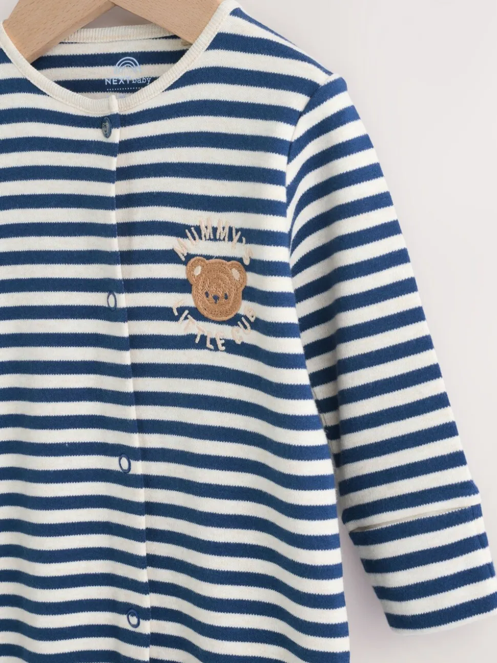 Marineblauw streep Mummys Little Cub - Baby Family-pyjama (0-2jr)