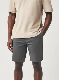 Marineblauw/antraciet - Slim Fit - Set van 2 chinoshorts met stretch