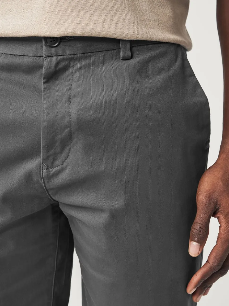 Marineblauw/antraciet - Slim Fit - Set van 2 chinoshorts met stretch