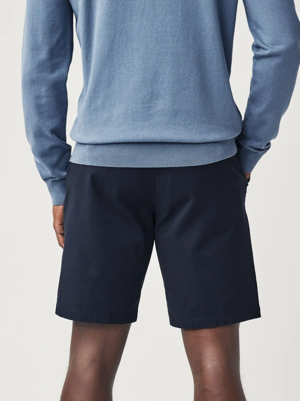 Marineblauw/antraciet - Straight fit - Set van 2 chinoshorts met stretch