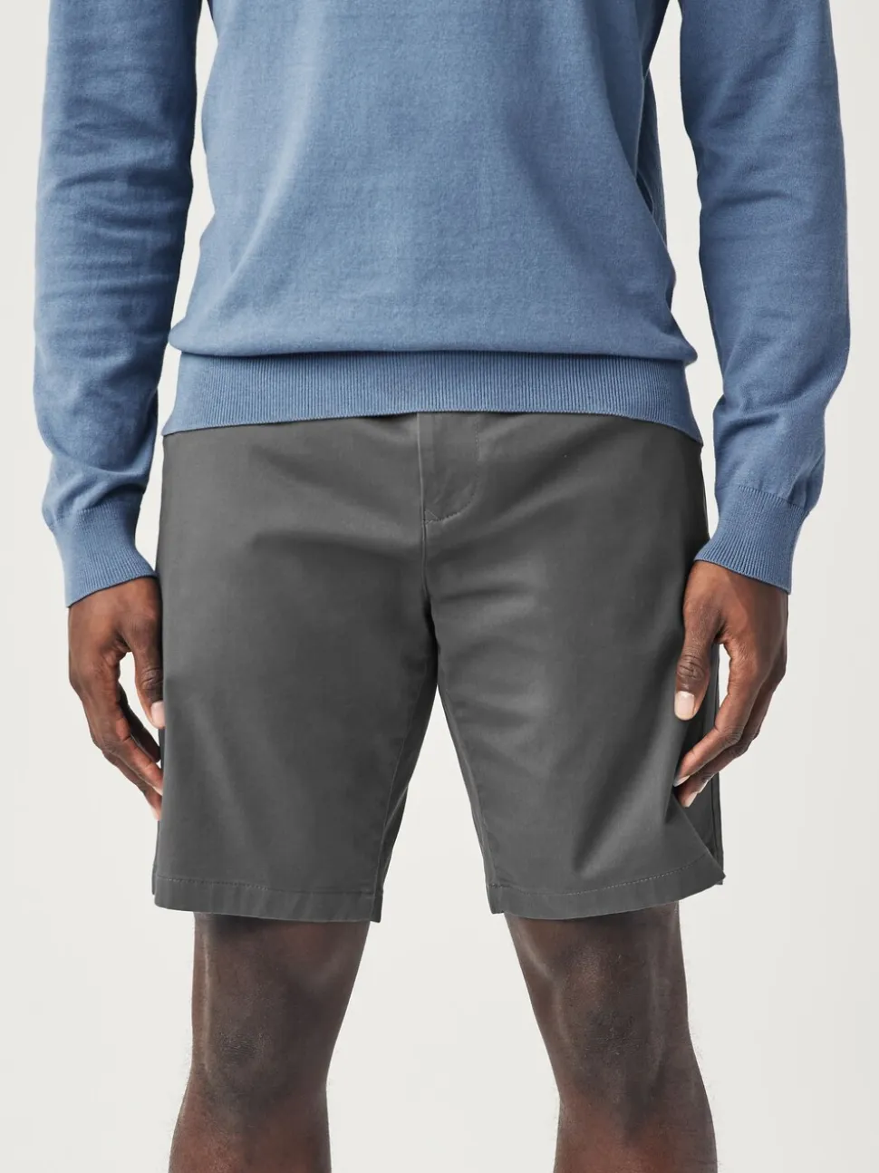 Marineblauw/antraciet - Straight fit - Set van 2 chinoshorts met stretch
