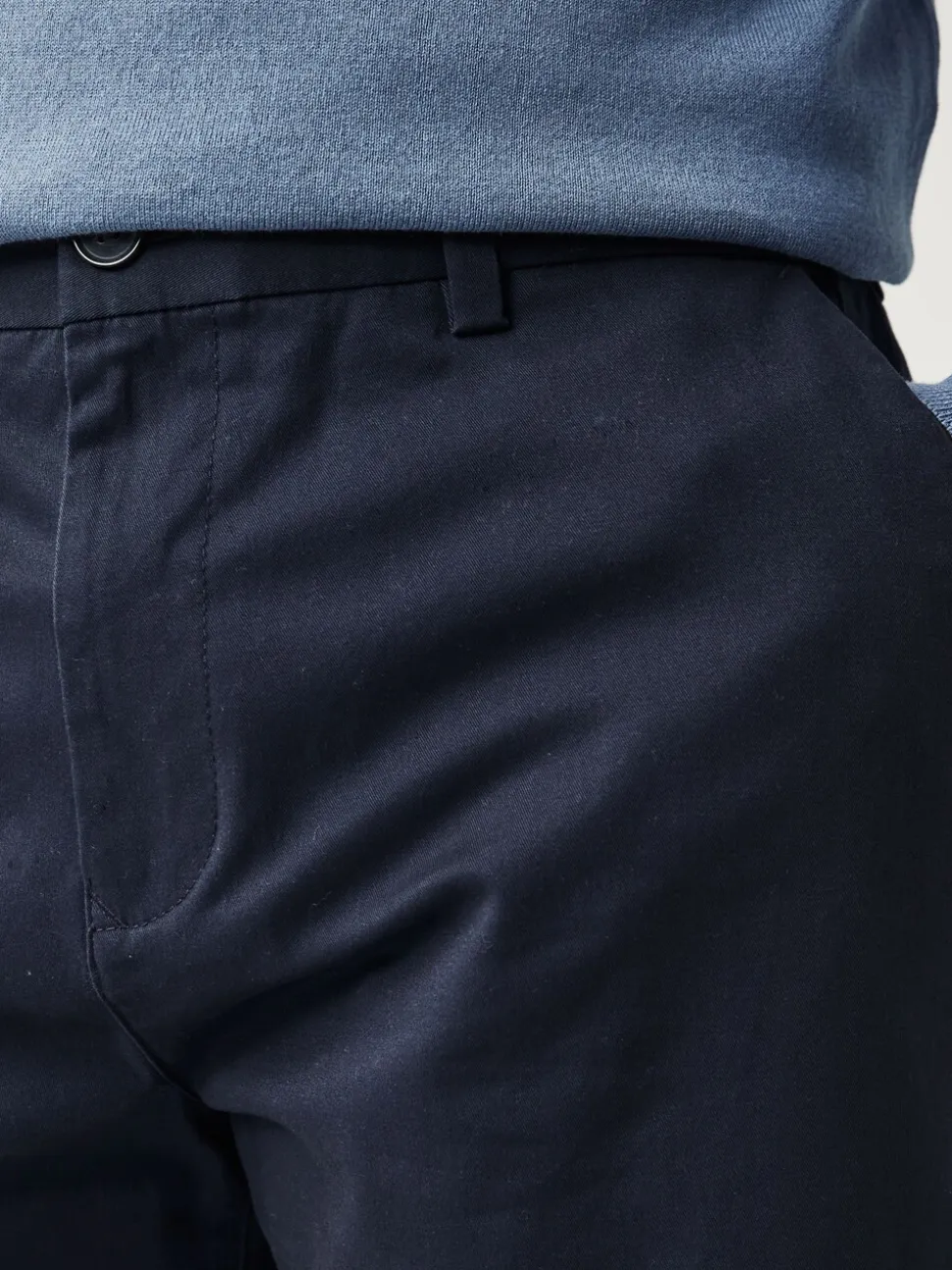 Marineblauw/antraciet - Straight fit - Set van 2 chinoshorts met stretch