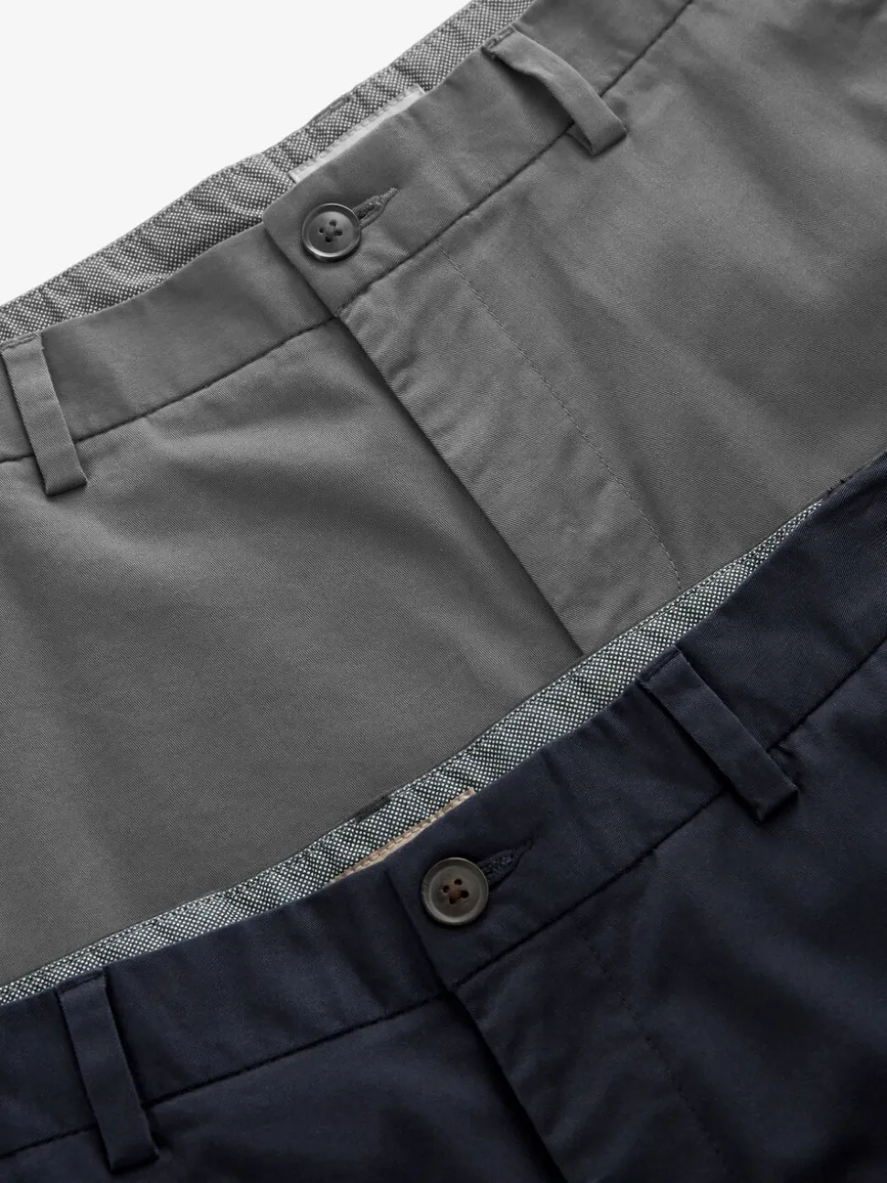 Marineblauw/antraciet - Straight fit - Set van 2 chinoshorts met stretch