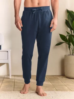 Marineblauw/blauw - Met boorden - Loopback Soft Touch Cuffed Joggers