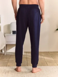 Marineblauw/blauw - Met boorden - Loopback Soft Touch Cuffed Joggers