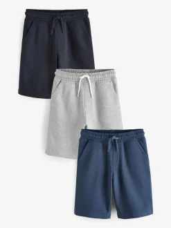 Marineblauw/blauw/grijs - Verpakking van 3 basic shorts (3-16jr)