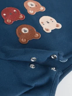 Marineblauw/bruin met beer - Tops en Leggings 6 -delige babyset (0mnd-3jr)