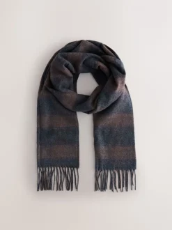 Marineblauw/chocoladebruin - Ombre Stripe Scarf