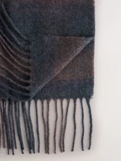 Marineblauw/chocoladebruin - Ombre Stripe Scarf