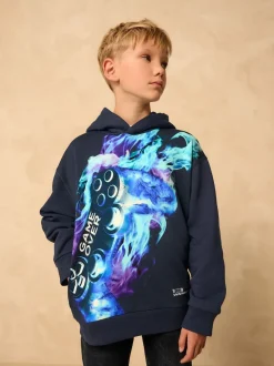 Marineblauwe controller - Grafische print hoodie voor oudere jongens (3-16jaar)