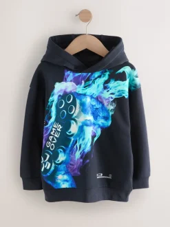 Marineblauwe controller - Grafische print hoodie voor oudere jongens (3-16jaar)