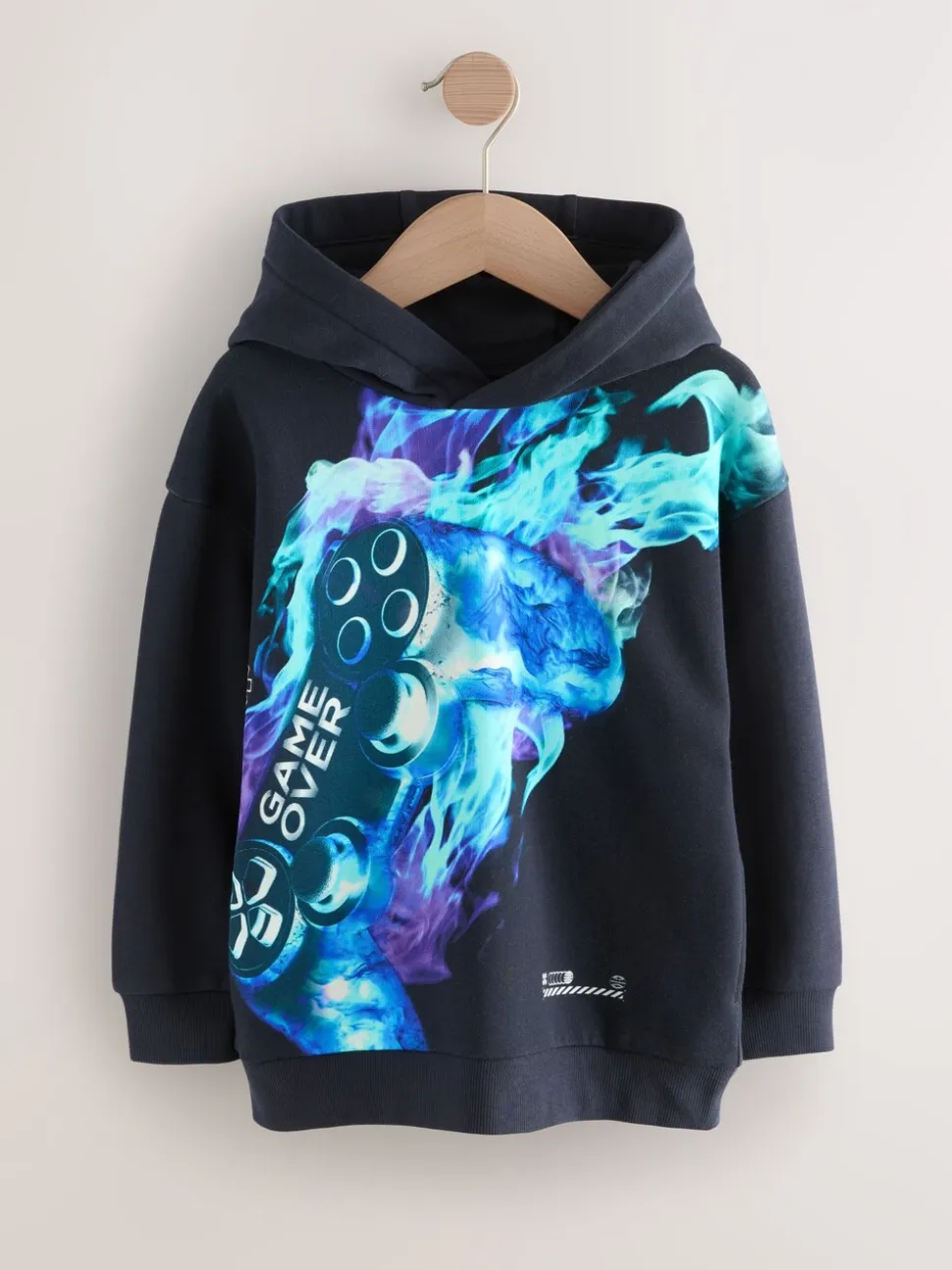 Marineblauwe controller - Grafische print hoodie voor oudere jongens (3-16jaar)