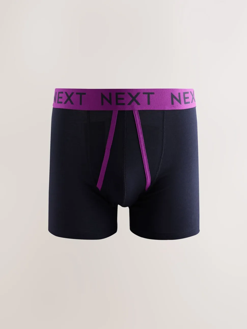 Marineblauwe kleur met opvallende stippen en strepen - Verpakking van 10 - Boxershorts met A-voorkant