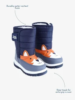 Marineblauwe sokken met vos - JoJo Maman Bébé - Behaaglijke sneeuwlaarzen