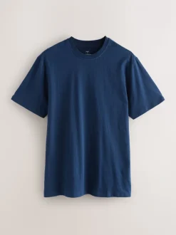 Marineblauw/grijs - Geruite geweven pyjamaset met korte mouwen