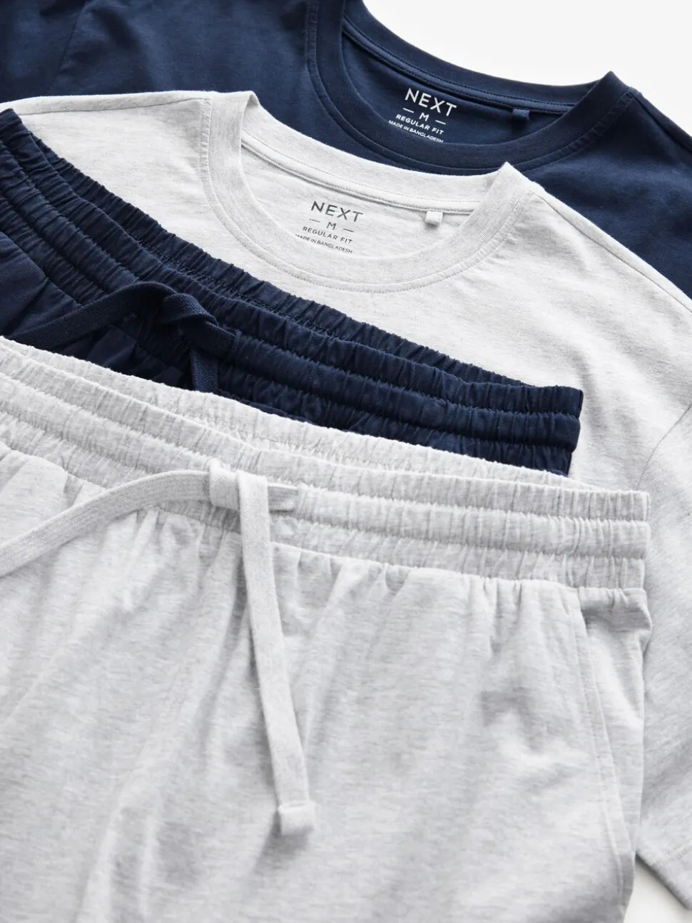 Marineblauw/grijs - Korte jersey pyjama's verpakking van 2