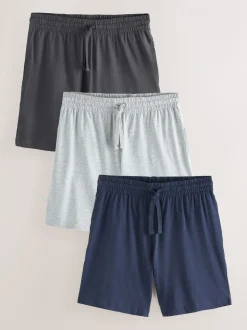 Marineblauw/grijs - Set van 3 jersey pyjamashorts