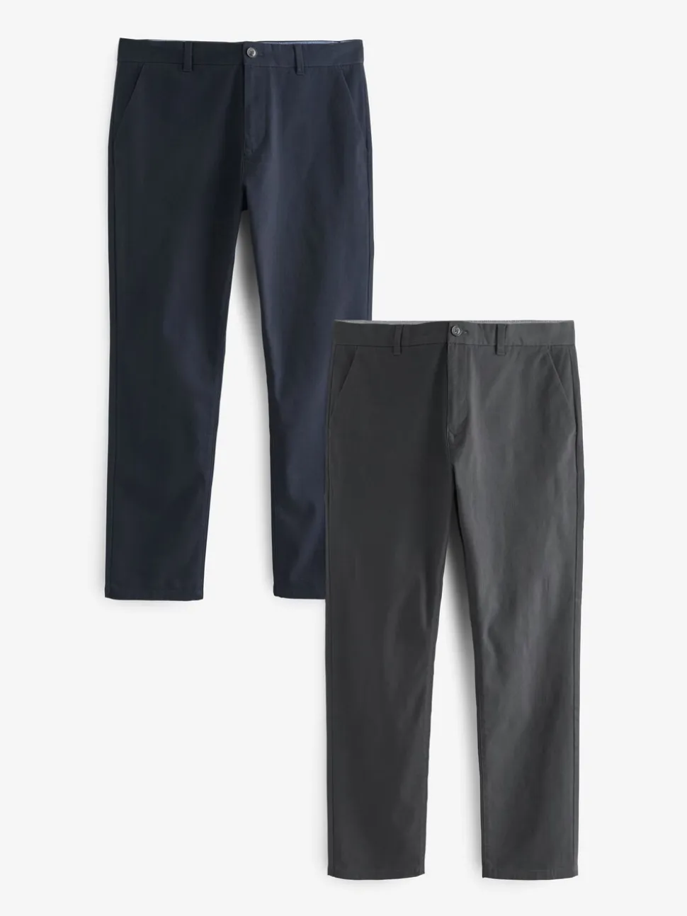 Marineblauw/grijs antraciet - Slim Fit - Stretch chino's verpakking van 2