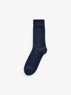Marineblauw/grijs met motief - Verpakking van 12 - Herensokken met hoog katoengehalte