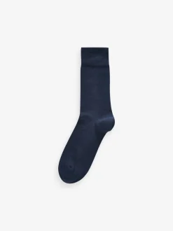 Marineblauw/grijs met motief - Verpakking van 12 - Herensokken met hoog katoengehalte
