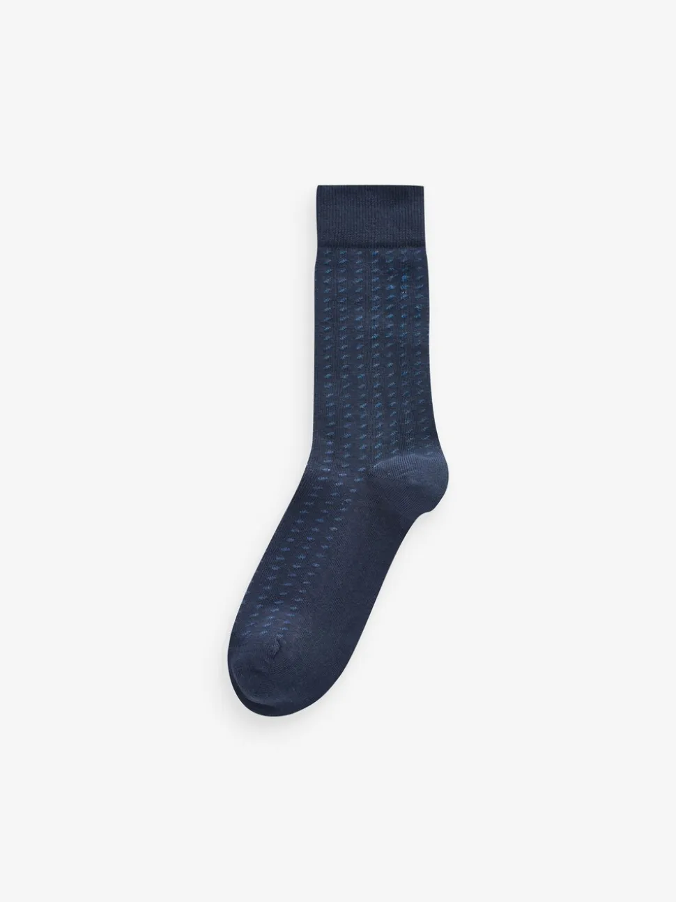 Marineblauw/grijs met motief - Verpakking van 12 - Herensokken met hoog katoengehalte