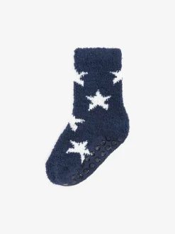Marineblauw/grijs met sterren - 2 paar knusse sokken