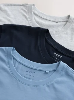 Marineblauw/grijs/blauw - Set van 3 jersey pyjamashorts