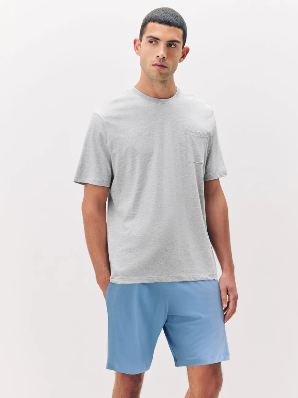 Marineblauw/grijs/blauw - Set van 3 jersey pyjamashorts