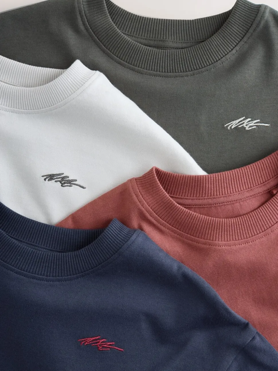 Marineblauw/grijs/paarsrood - Short Sleeve Logo Chest Graphic T-Shirts 4 Pack (3-16yrs)