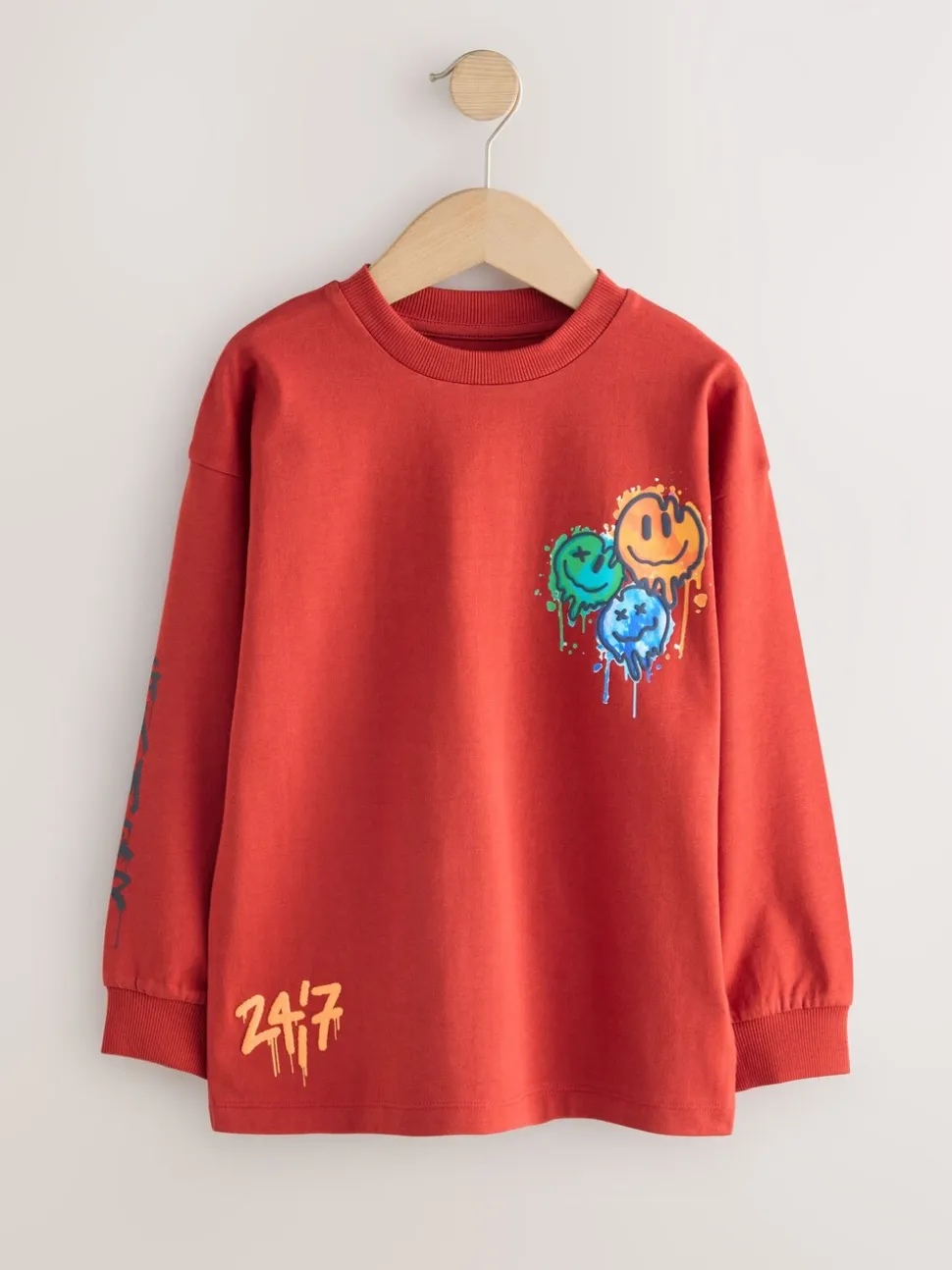 Marineblauw/grijs/rood Gamer - 3 Relaxed Fit T-shirts met grafische print en lange mouwen (3-16jr)
