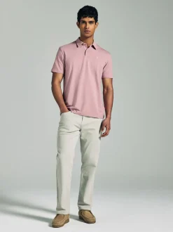 Marineblauw/grijs/roze - Set van 3 jersey poloshirts met korte mouwen