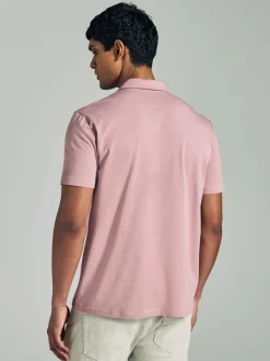 Marineblauw/grijs/roze - Set van 3 jersey poloshirts met korte mouwen