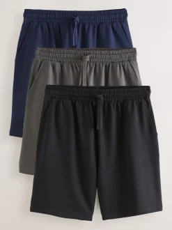 Marineblauw/grijs/zwart - Loopback Soft Touch Shorts 3 Pack