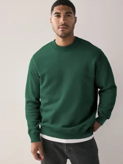Marineblauw/groen - Cotton Rich Jersey Crew Sweatshirts 2 Pack