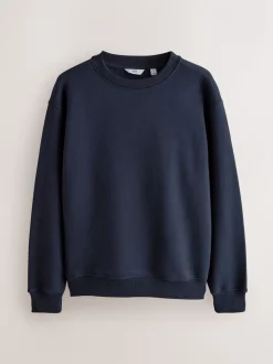 Marineblauw/groen - Cotton Rich Jersey Crew Sweatshirts 2 Pack