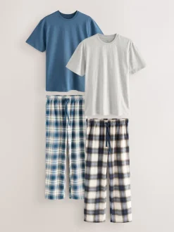 Marineblauw/kiezelkleur - Motionflex behaaglijke pyjamaset verpakking van 2