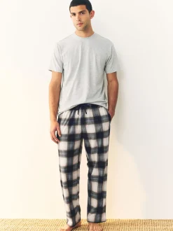Marineblauw/kiezelkleur - Motionflex behaaglijke pyjamaset verpakking van 2